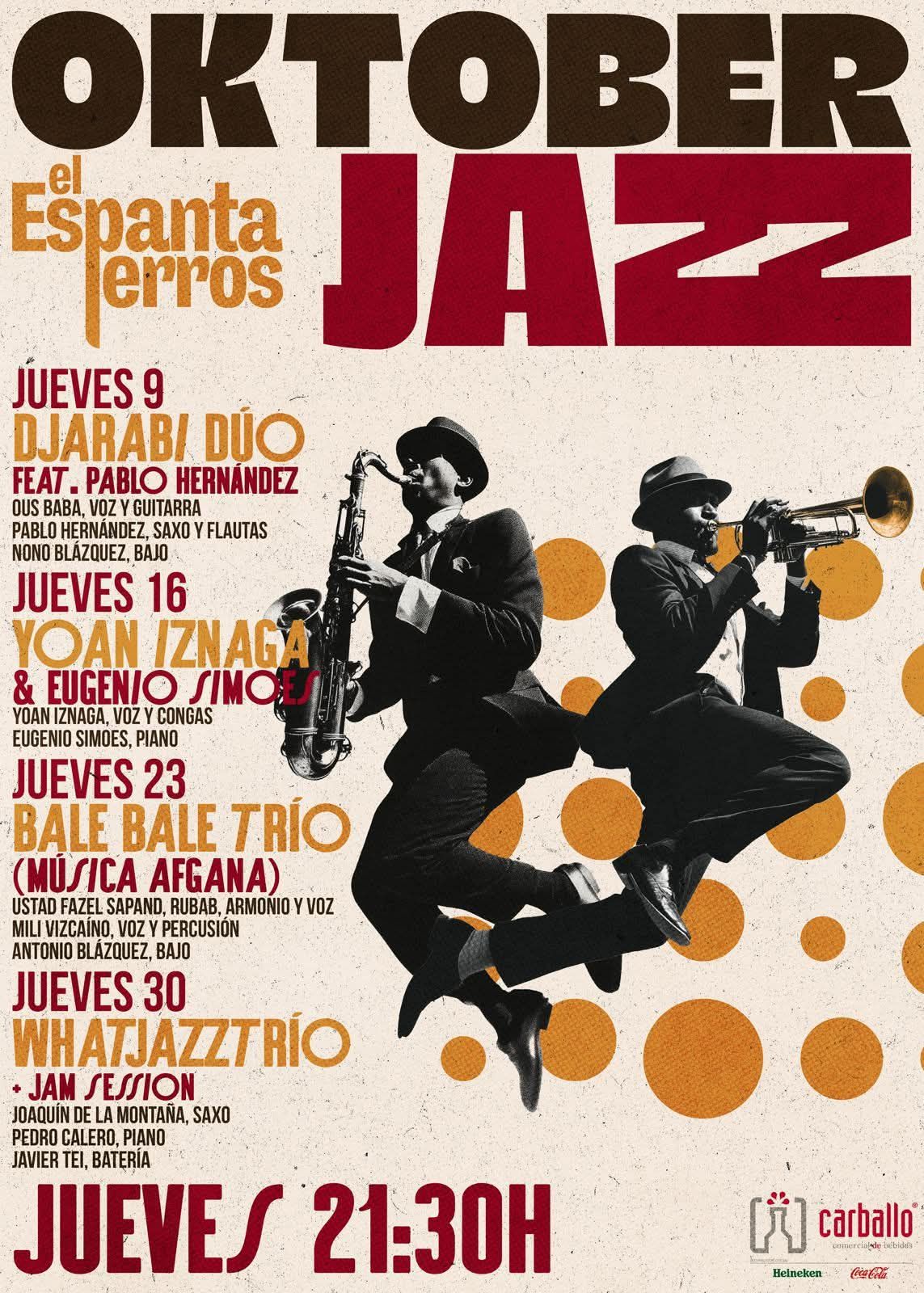 Cartel de los conciertos de jazz en El Espantaperros de Badajoz.