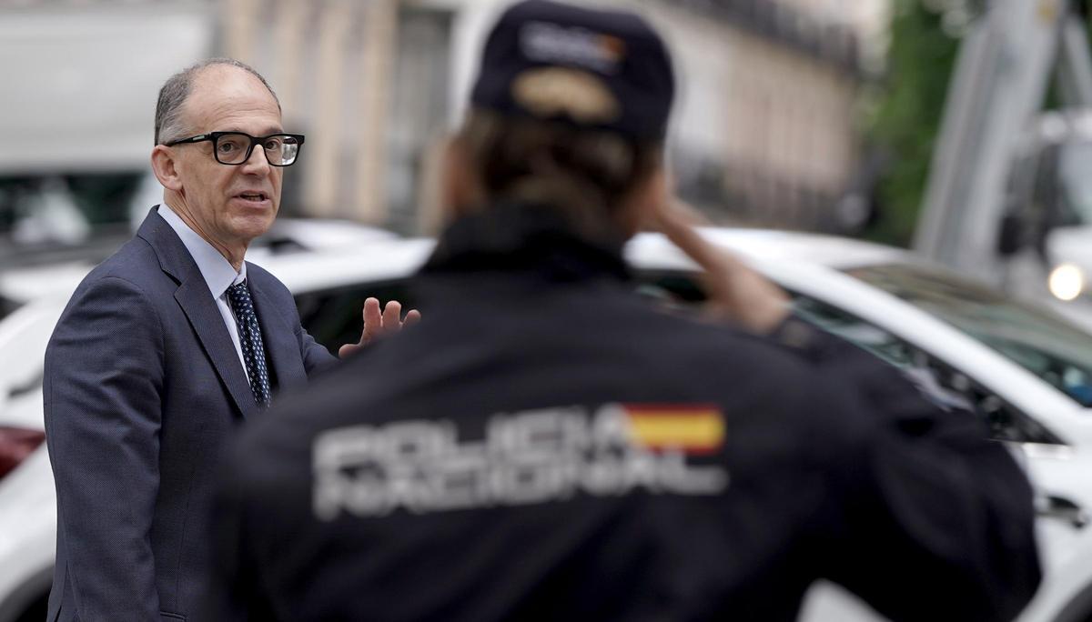 El inspector jefe Manuel Morocho, a la salida de la Audiencia Nacional.