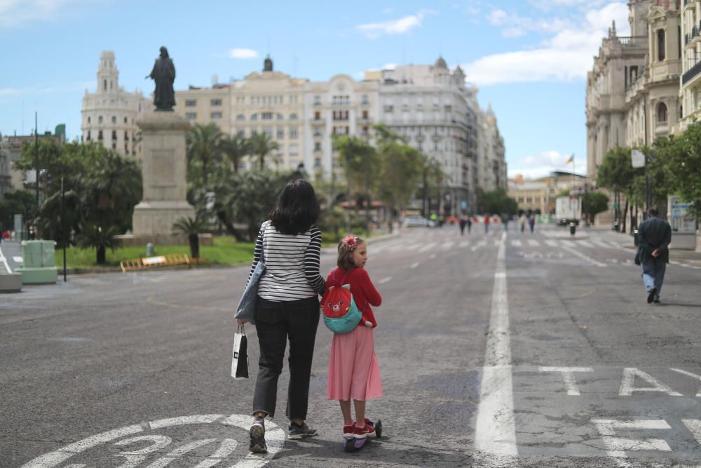 Primer fin de semana desde la peatonalización completa de la Plaza del Ayuntamiento.