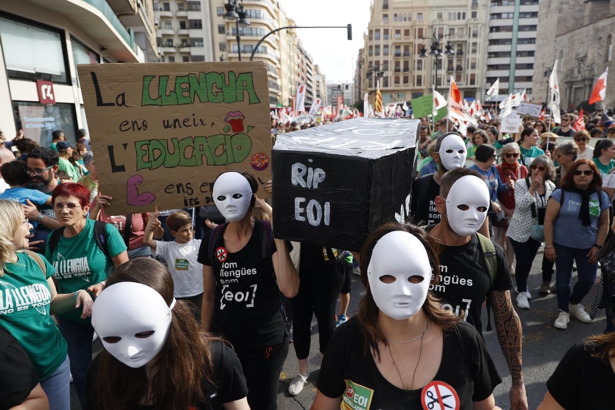 La huelga de educación en València, en imágenes