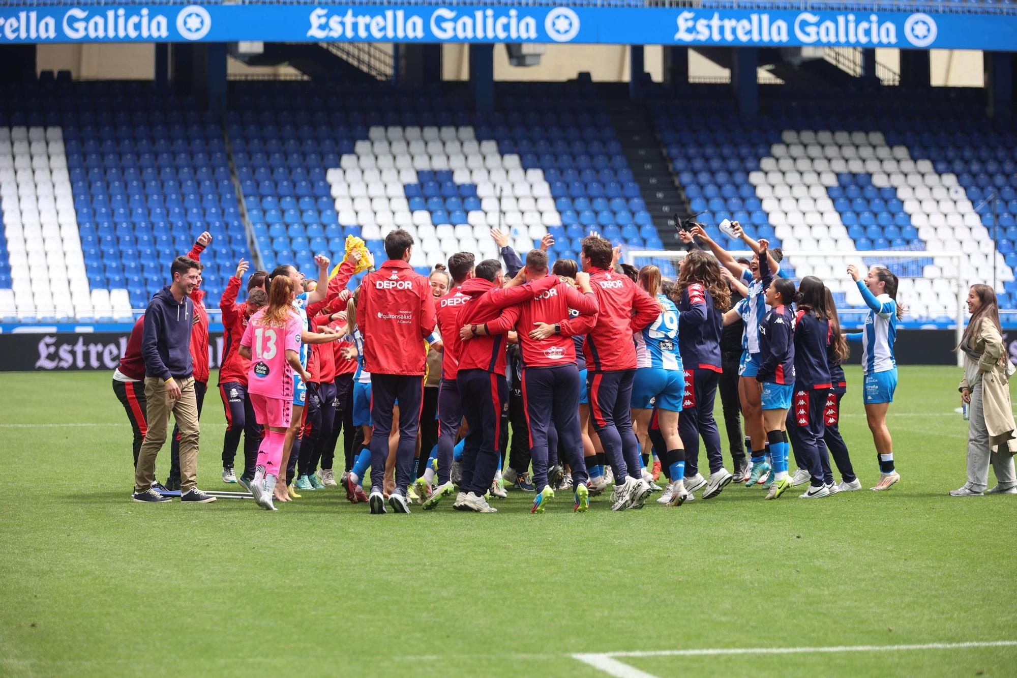 Dépor Abanca - Sevilla | Las imágenes de la celebración tras salvarse