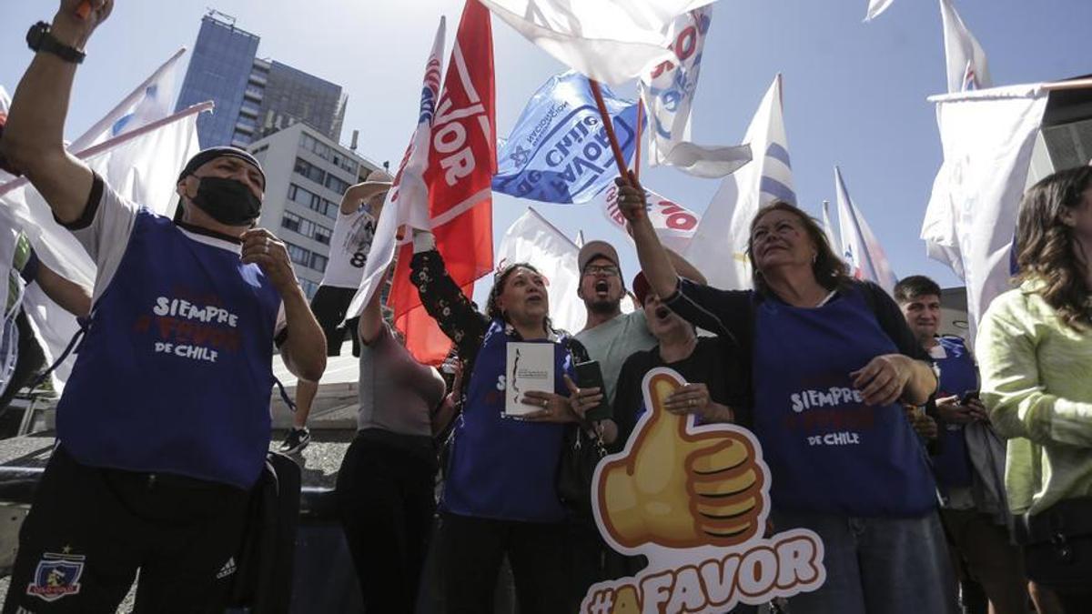 Manifestación de partidarios del 'sí' en el referéndum constitucional de Chile.