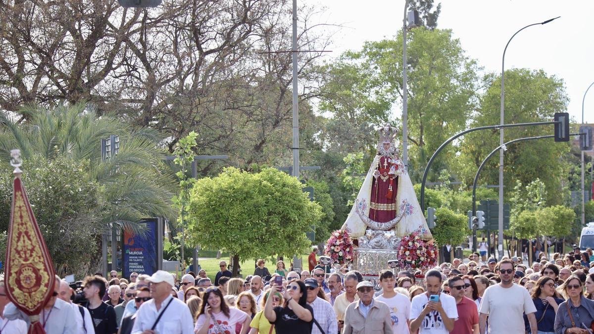 Inicio de la peregrinación de la Fuensanta por las pedanías de Murcia, hace unas semanas.