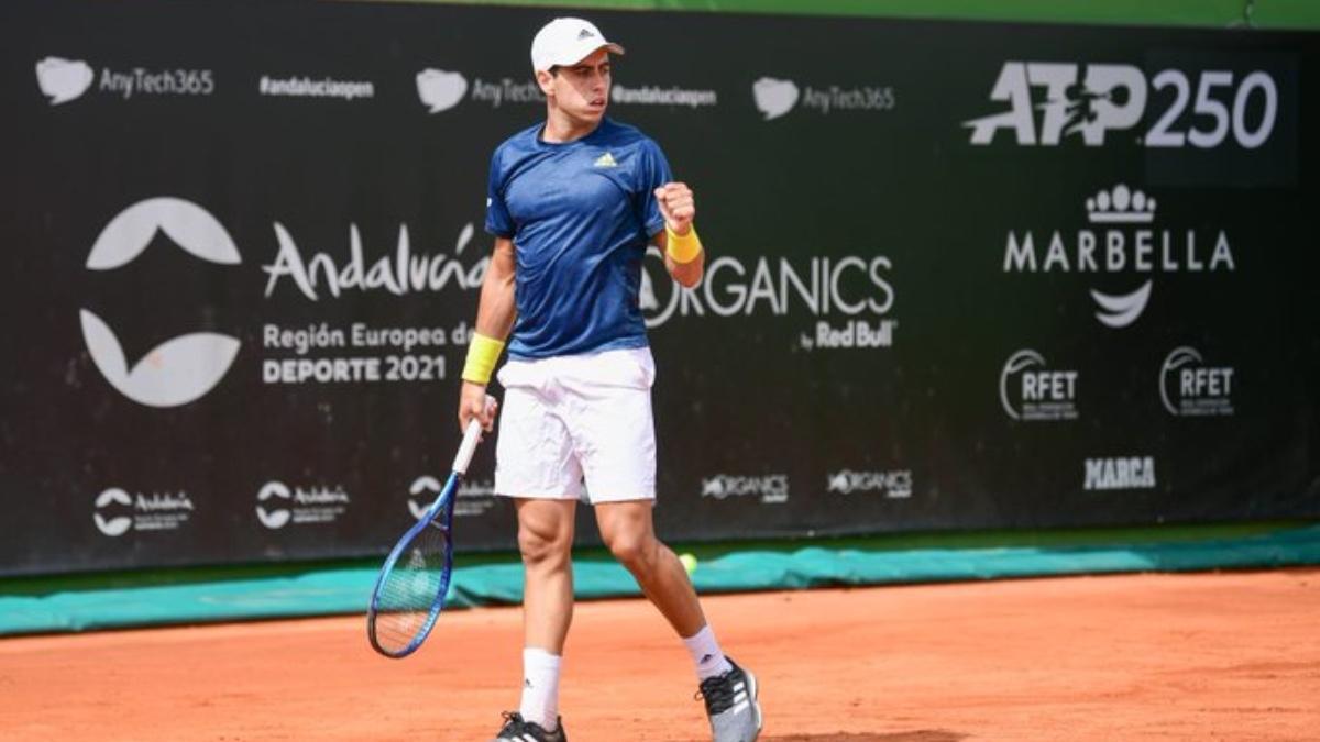 Munar celebrando un punto