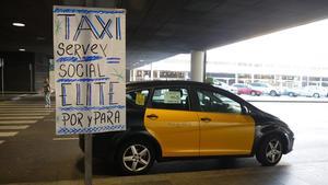 Huelga de taxis en la T1 del aeropuerto de El Prat