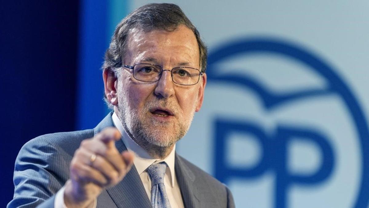 Rajoy en el acto del PP en Palma de Mallorca.