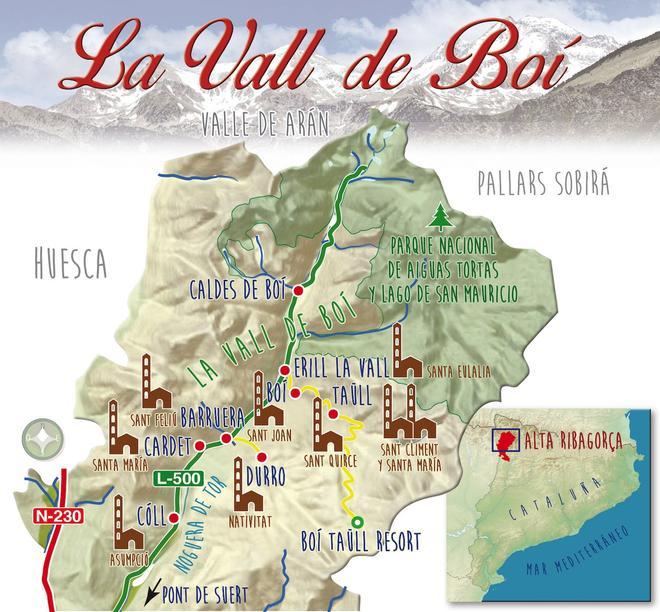 Valle del Boí, mapa