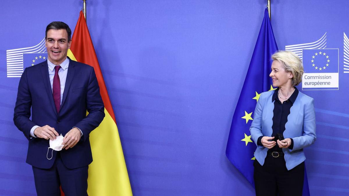 Sánchez ahir amb la presidenta de la Comissió Europea, Ursula von der Leyen