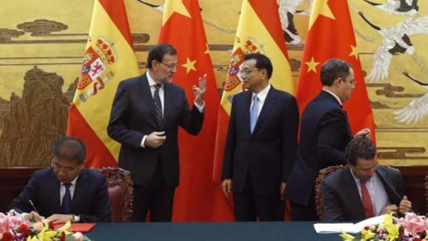 Rajoy presume en China de la recuperación de la economía española