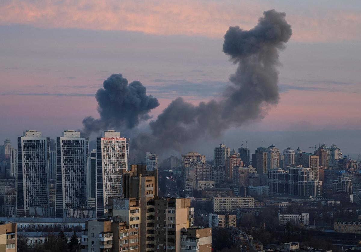 Ataque ruso con misiles sobre Kiev