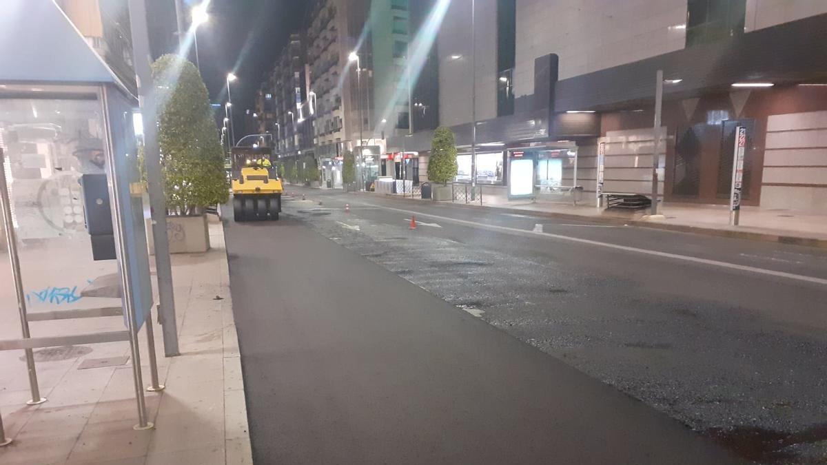 Trabajos realizados en la avenida Maisonnave de Alicante