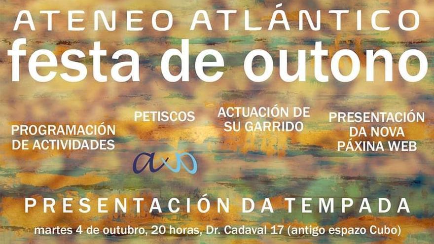 Cartel anunciador de las actividades del Ateneo Atlántico.