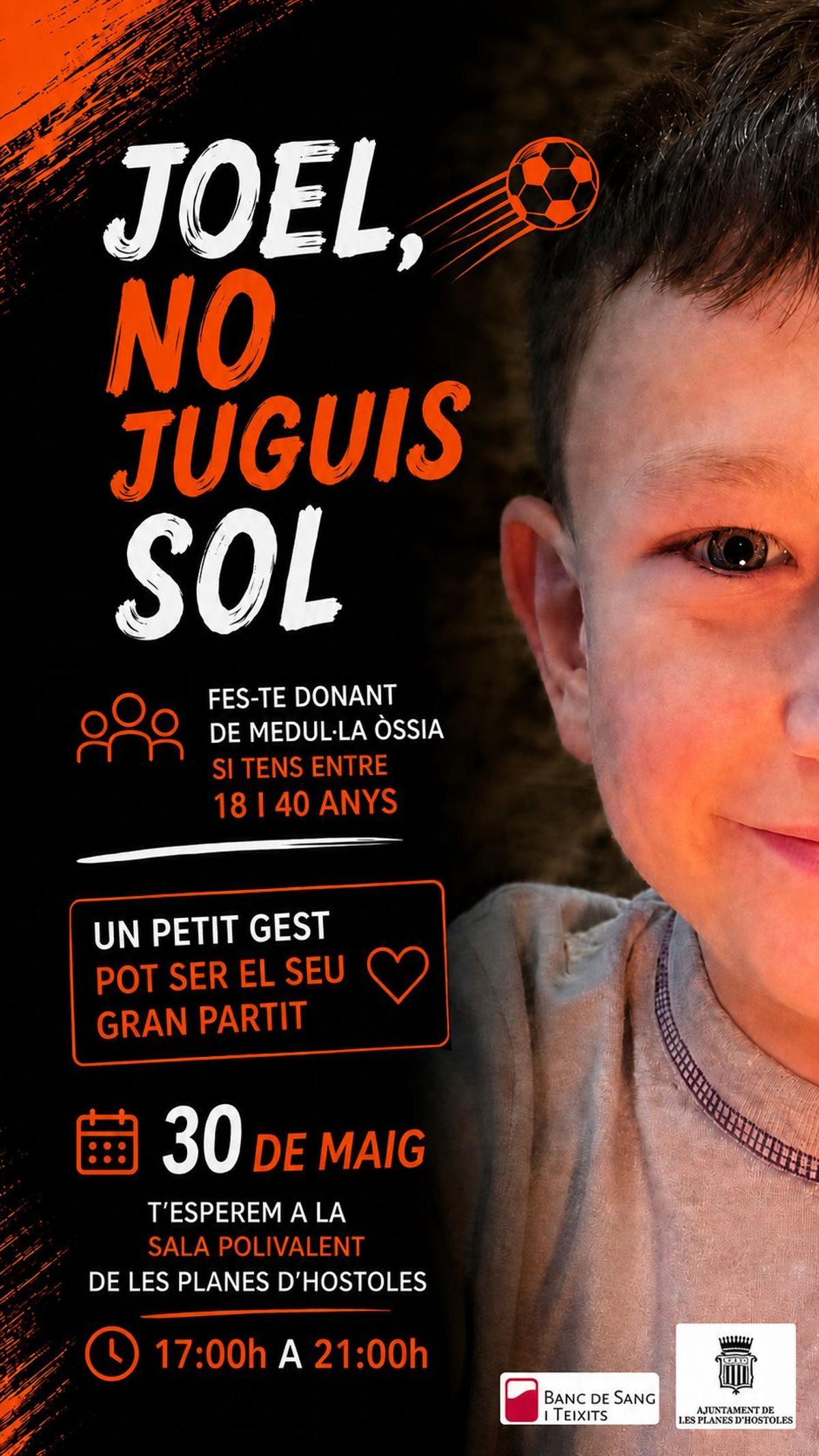 El cartell que promociona la campanya de donants de medul·la.