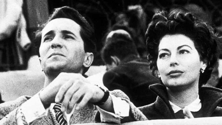 Luis Miguel Dominguín y Ava Gardner, en una corrida de toros en los años cincuenta.