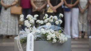 Ofrenda floral en 2023 en la Rambla en recuerdo a las víctimas del atentado del 17-A, en Barcelona.