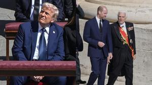 Donald Trump y el príncipe Guillermo en el funeral del Papa Francisco