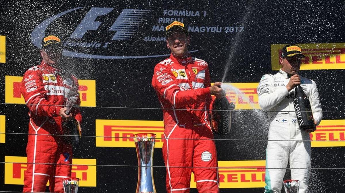 Vettel, Bottas y Raikkonen