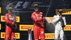 Vettel, Bottas y Raikkonen