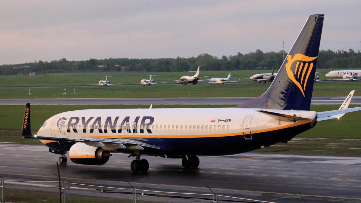 Un avión de la compañía Ryanair