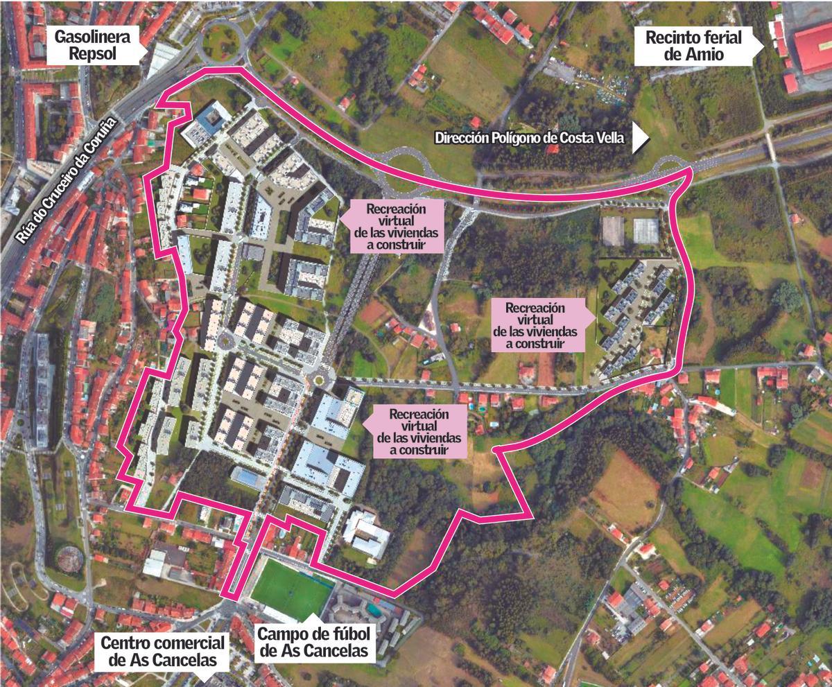 Proyecto de urbanización del nuevo barrio en la zona de Mallou