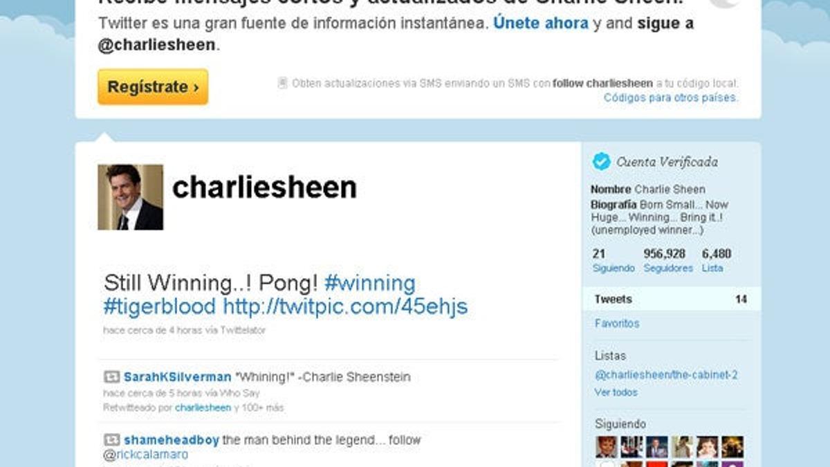 Charlie Sheen, el rey de Twitter