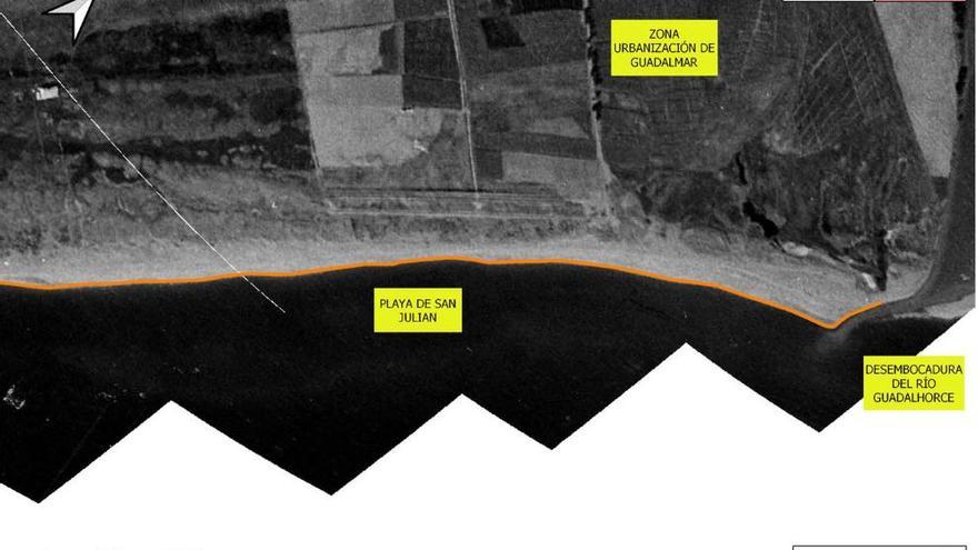 Así ha perdido costa Guadalmar en las últimas décadas