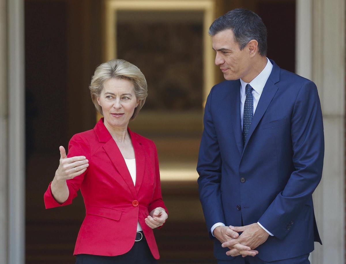 Pedro Sánchez y Ursula Von der Leyen.