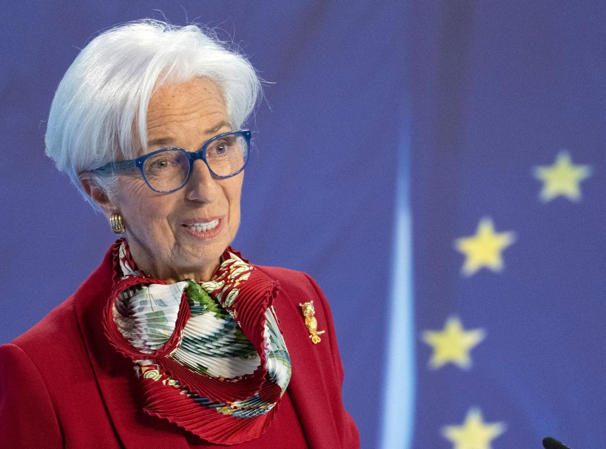 FILED - 16 March 2023, Hesse, Frankfurt_Main: President of the European Central Bank (ECB) Christine Lagarde speaks at a press conference on the Banks current Governing Council meeting. Photo: Boris Roessler/dpa