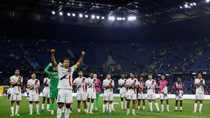 Los jugadores del PSG celebrando el triunfo ante Le Havre