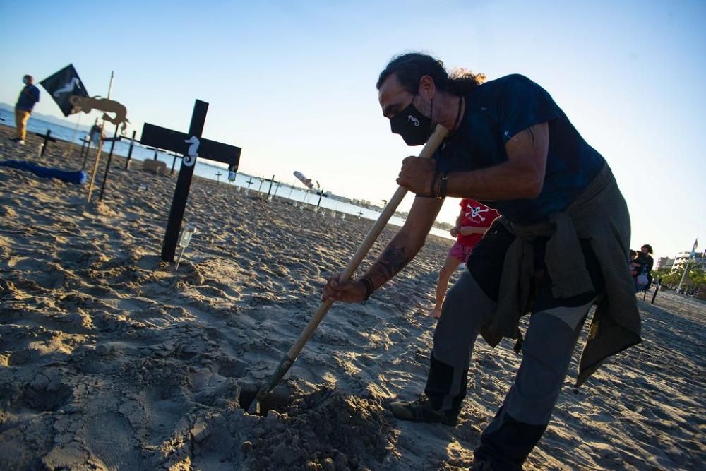 Tercer día consecutivo de protestas por el Mar Menor: Playa Villananitos