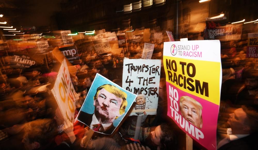 Protestas en Londres contra el veto de Trump