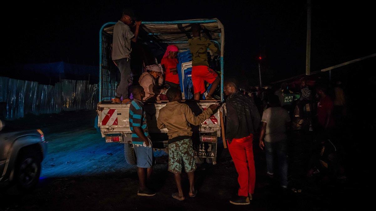 Residentes de Goma evacuados por el volcán Nyiragongo