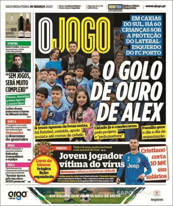 Portada O JOGO lunes 30 marzo 2020