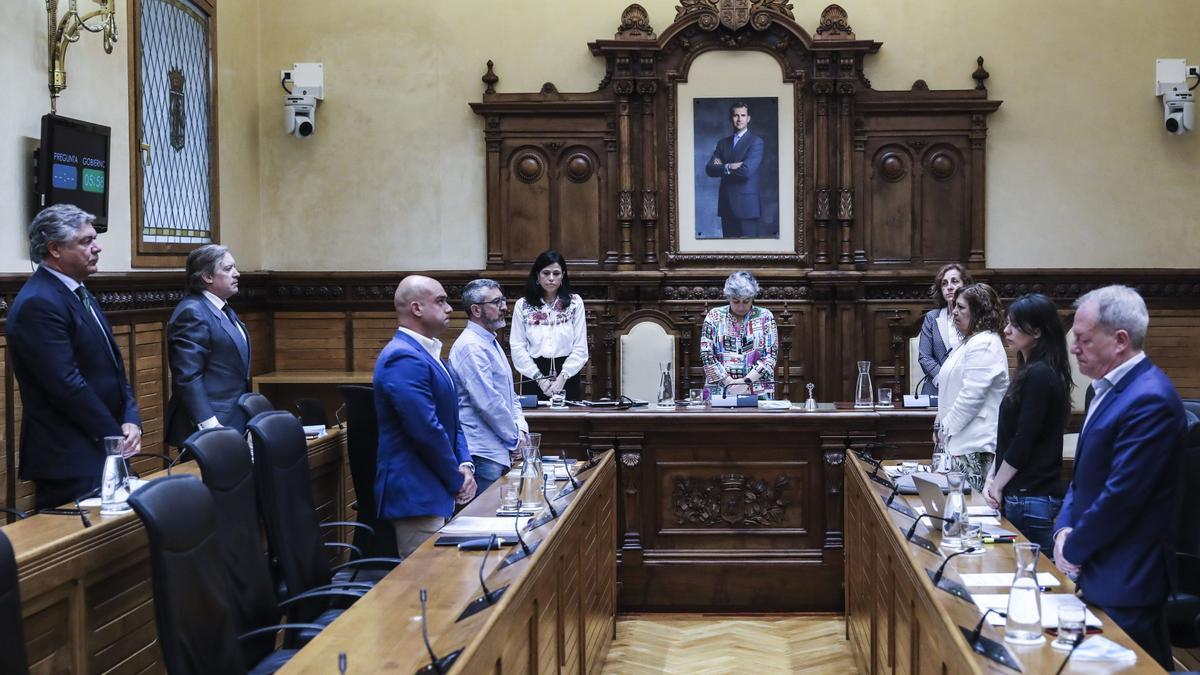 Pleno municipal en Gijón, con los portavoces.