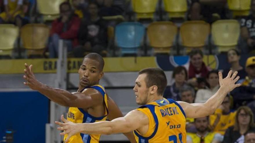 Clevin Hannah, en el partido ante el Gran Canaria.