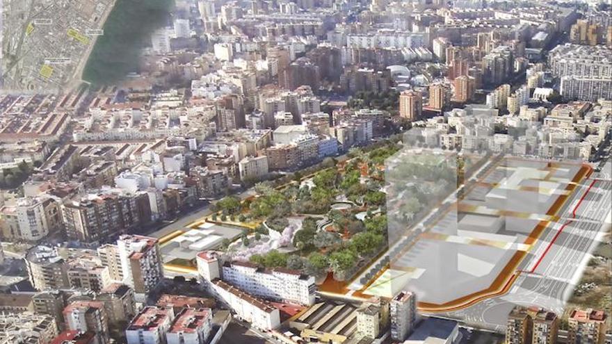 Recreación digital del proyecto del parque urbano en los suelos de Repsol.