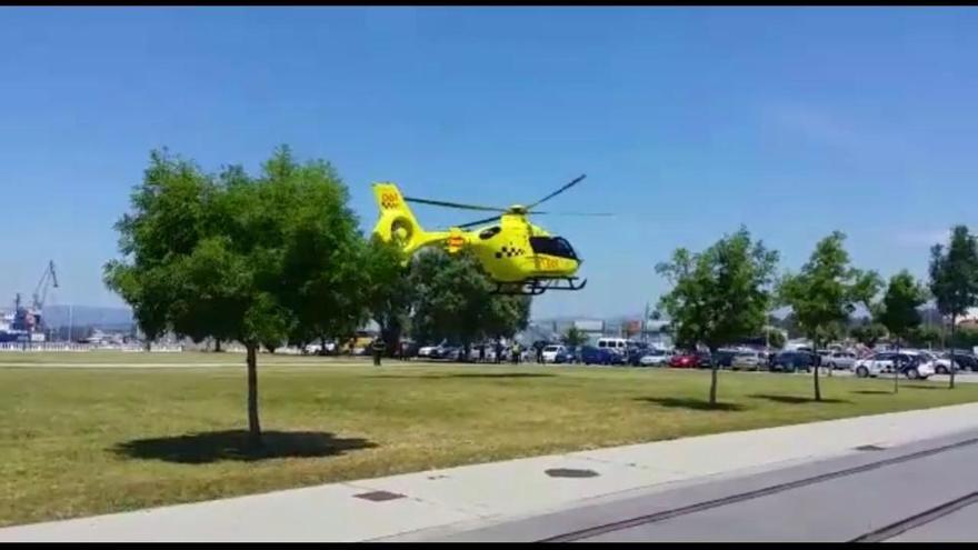 Un helicóptero sanitario vuelve a aterrizar en Vilagarcía