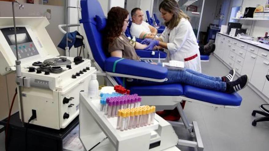 Donants, a la seu del banc a l&#039;hospital Trueta, en una imatge d&#039;arxiu.