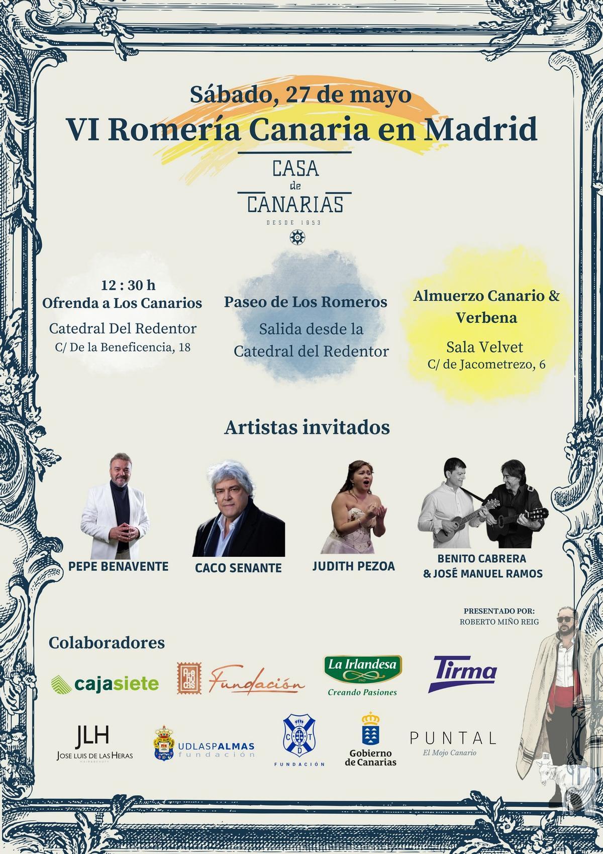 Cartel anunciador de la VI Romería Canaria en Madrid.