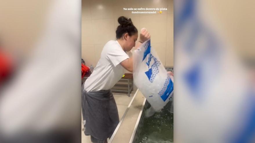 El vídeo viral de Andrea Ustero preparando su baño árctico