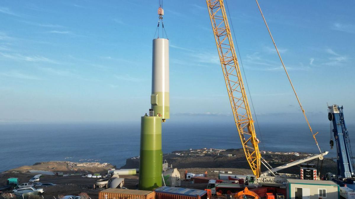 Construcción de un parque eólico en La Gomera, propiedad de Ecoener.