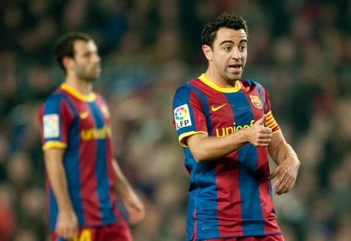 El 2 de gener del 2011 Xavi juga el partit 549 contra el Llevant i supera així el rècord que tenia el blaugrana Migueli.