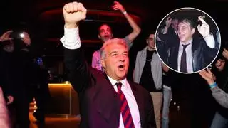 La noche de Joan Laporta tras ganar las elecciones: Luz de Gas, champán y Mariachis