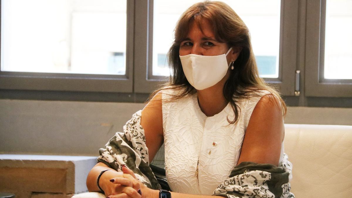 La presidenta del Parlament, Laura Borràs, al Palau de la Generalitat.