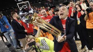  El técnico italiano celebra su victoria en la final de la Copa del Rey tras sorprender al Madrid 