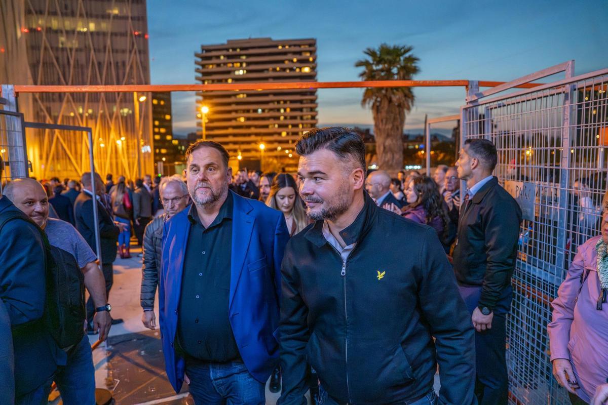 Oriol Junqueras y Gabriel Rufián en una imagen reciente en la Feria de Abril de Barcelona.