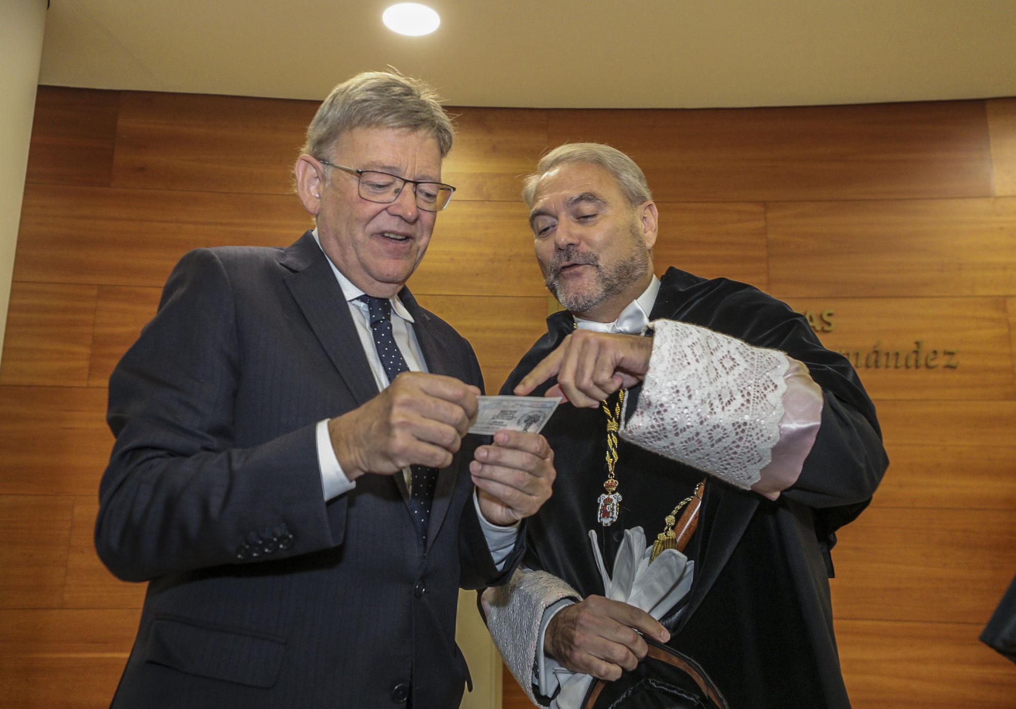 Puig y Ruiz en la apertura del actual curso en la UMH.