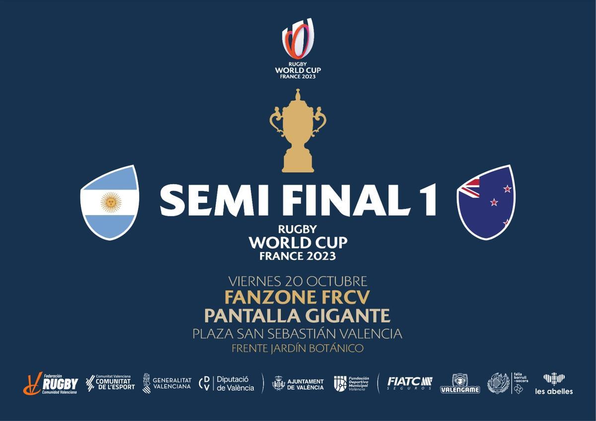 Las semifinales y la final del Mundial de rugby podrán ser seguidas en una pantalla gigante.
