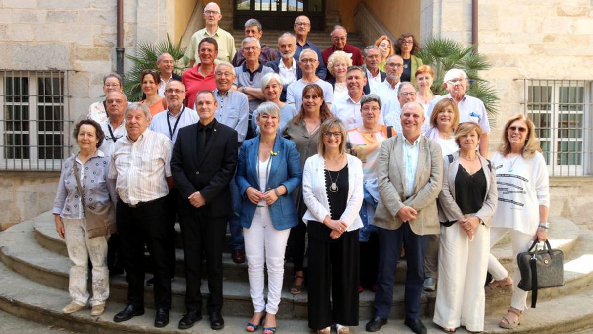 Reunió entre Lourdes Ciuró i jutges de pau a Girona, ahir. | ACN