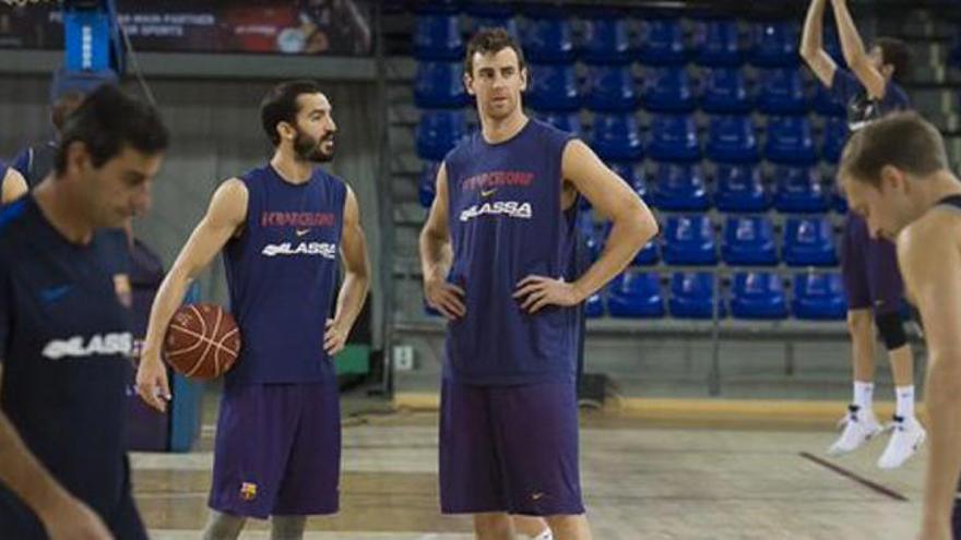 Claver, en el Palau junto a Pau Ribas.